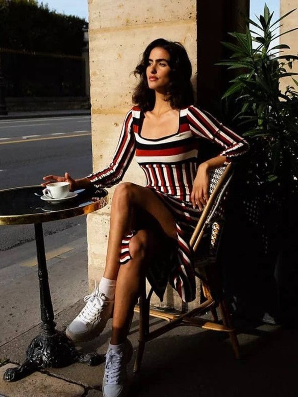 Maeve Anthropologie striped sweater midi dress